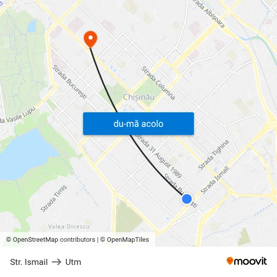 Harta de Str. Ismail către Utm