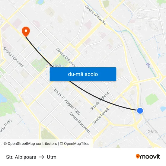 Harta de Str. Albișoara către Utm