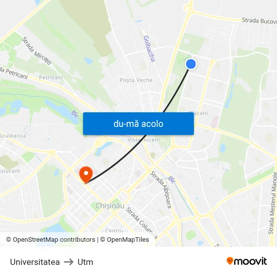 Harta de Universitatea către Utm