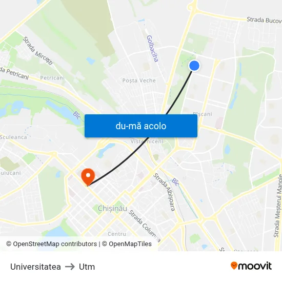 Harta de Universitatea către Utm