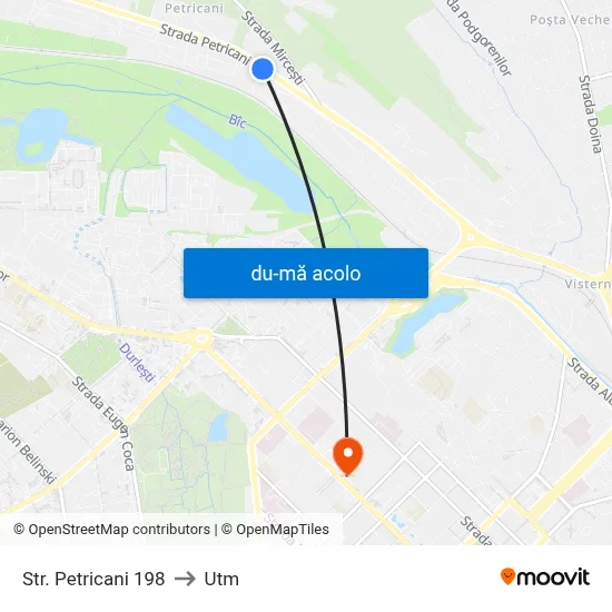 Harta de Str. Petricani 198 către Utm