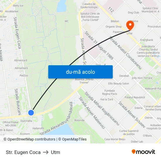 Harta de Str. Eugen Coca către Utm
