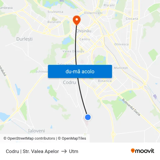 Harta de Codru | Str. Valea Apelor către Utm