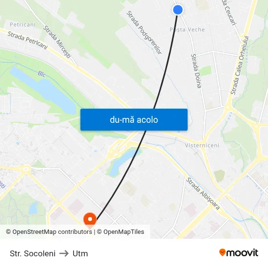 Harta de Str. Socoleni către Utm