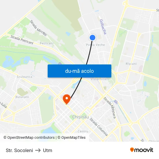 Harta de Str. Socoleni către Utm