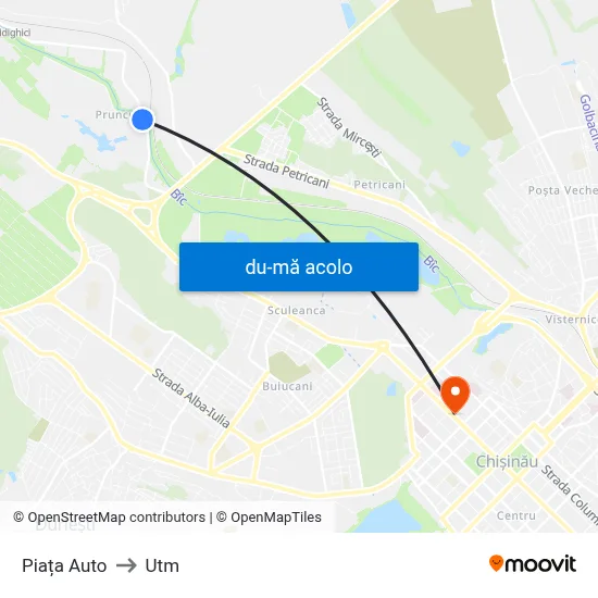 Harta de Piața Auto către Utm