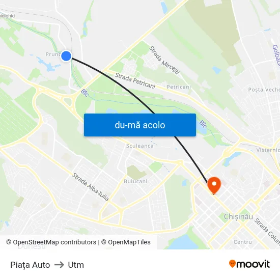Harta de Piața Auto către Utm