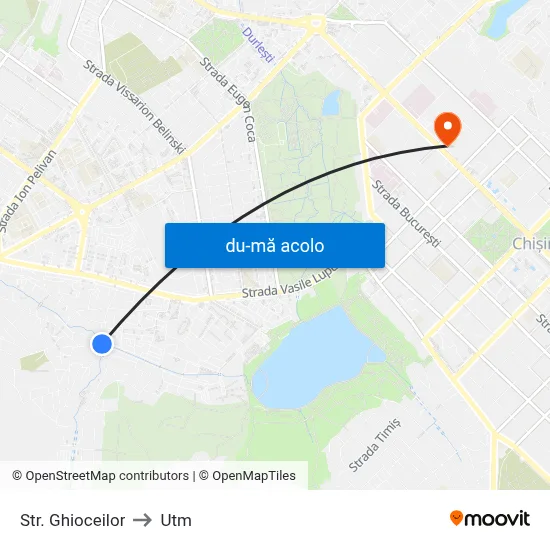 Harta de Str. Ghioceilor către Utm