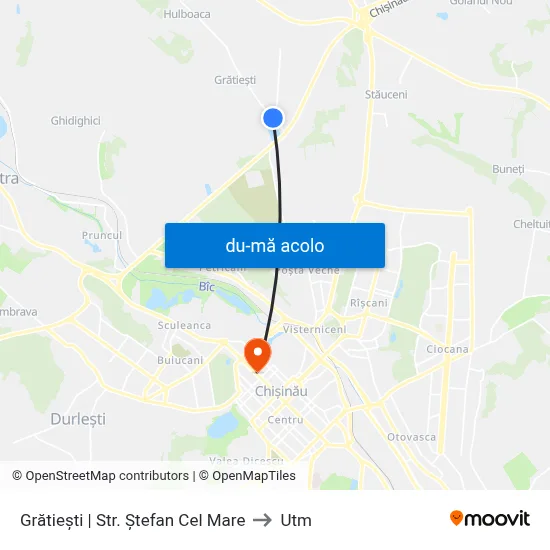Harta de Grătiești | Str. Ștefan Cel Mare către Utm