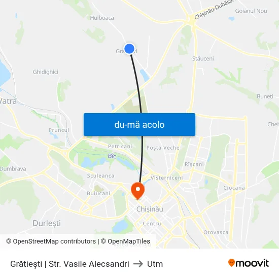 Harta de Grătiești | Str. Vasile Alecsandri către Utm