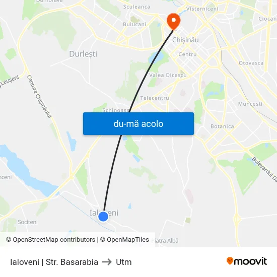 Harta de Ialoveni | Str. Basarabia către Utm