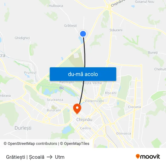 Harta de Grătiești | Școală către Utm