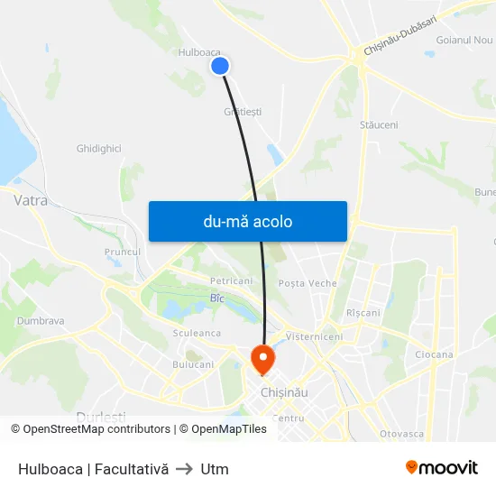 Harta de Hulboaca | Facultativă către Utm