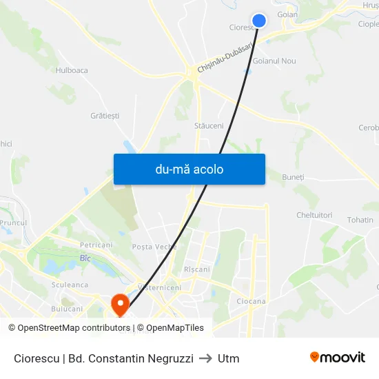 Harta de Ciorescu | Bd. Constantin Negruzzi către Utm