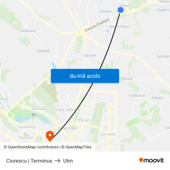 Harta de Ciorescu | Terminus către Utm