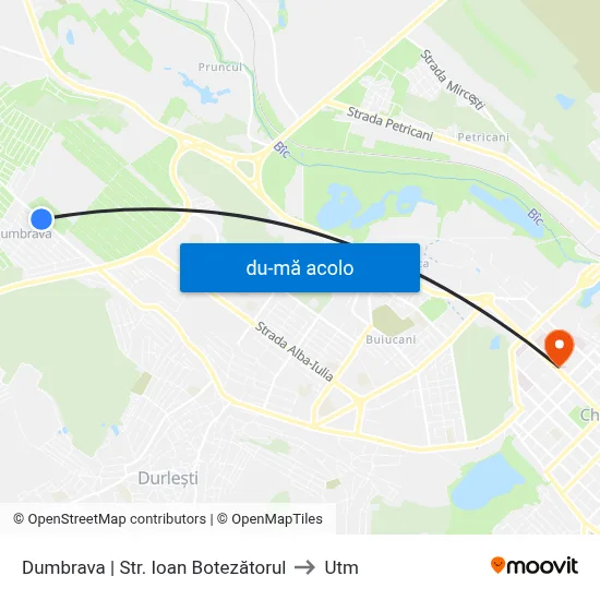 Harta de Dumbrava | Str. Ioan Botezătorul către Utm