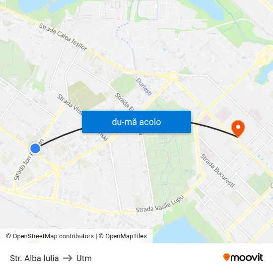 Harta de Str. Alba Iulia către Utm