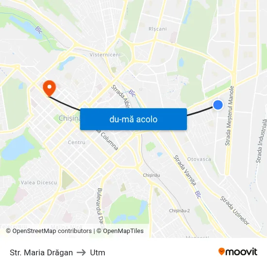 Harta de Str. Maria Drăgan către Utm