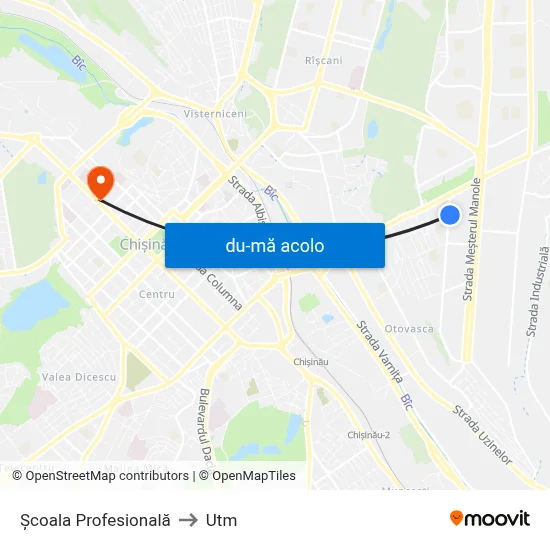 Harta de Școala Profesională către Utm