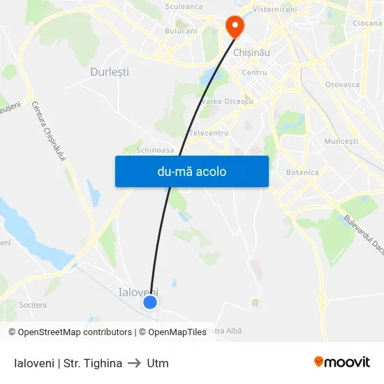 Harta de Ialoveni | Str. Tighina către Utm