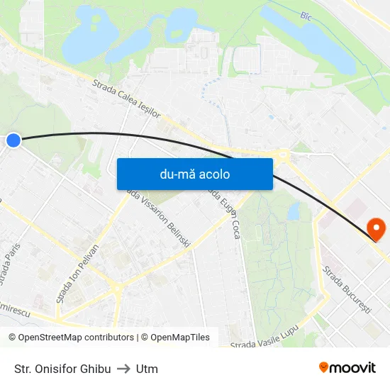 Harta de Str. Onisifor Ghibu către Utm
