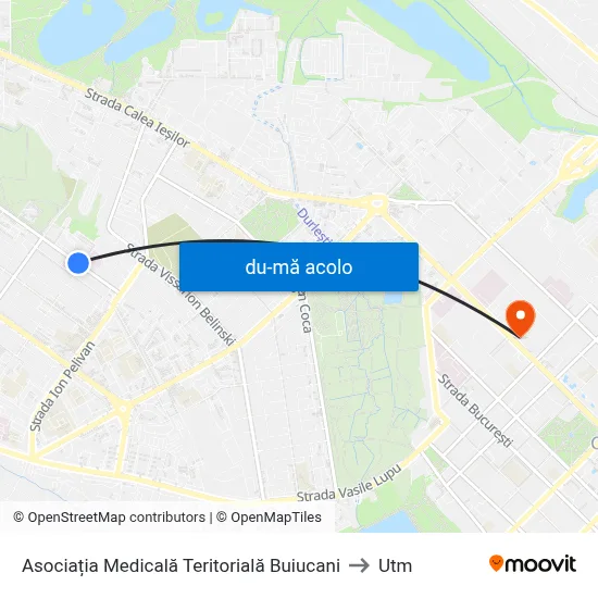 Harta de Asociația Medicală Teritorială Buiucani către Utm