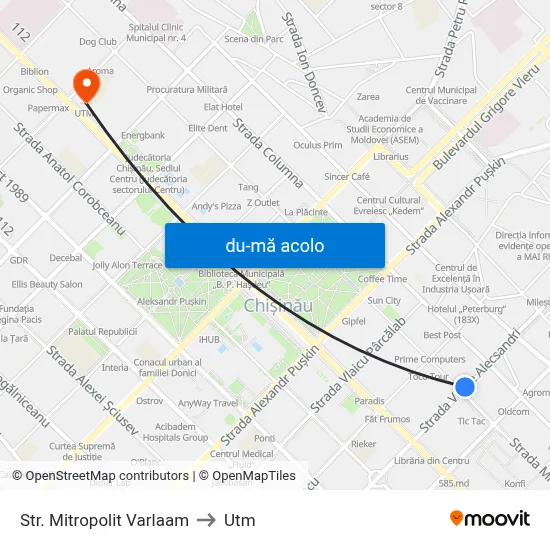 Harta de Str. Mitropolit Varlaam către Utm