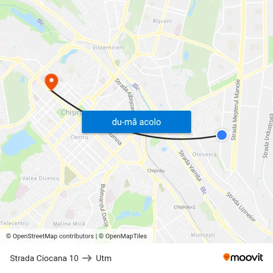 Harta de Strada Ciocana 10 către Utm