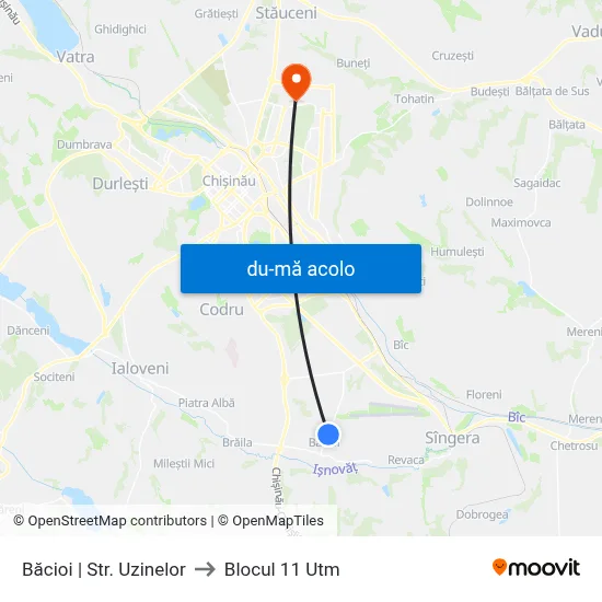 Harta de Băcioi | Str. Uzinelor către Blocul 11 Utm