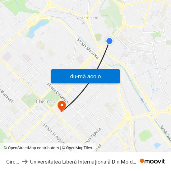 Harta de Circul către Universitatea Liberă Internațională Din Moldova