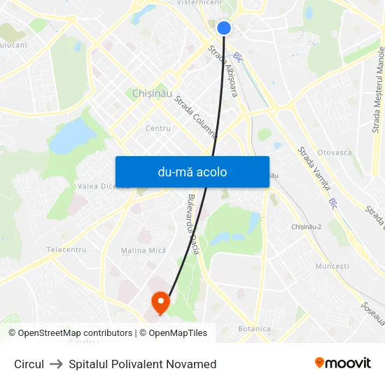 Harta de Circul către Spitalul Polivalent Novamed