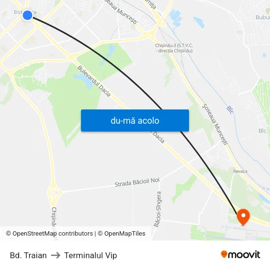Harta de Bd. Traian către Terminalul Vip