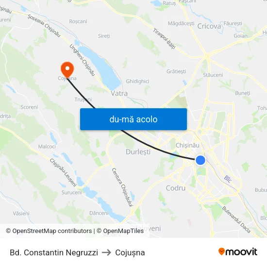 Harta de Bd. Constantin Negruzzi către Cojușna
