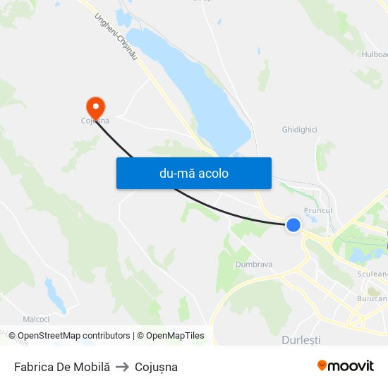 Harta de Fabrica De Mobilă către Cojușna