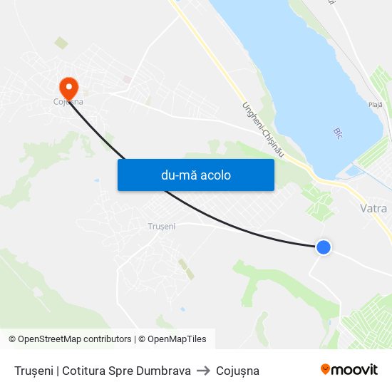 Harta de Trușeni | Cotitura Spre Dumbrava către Cojușna