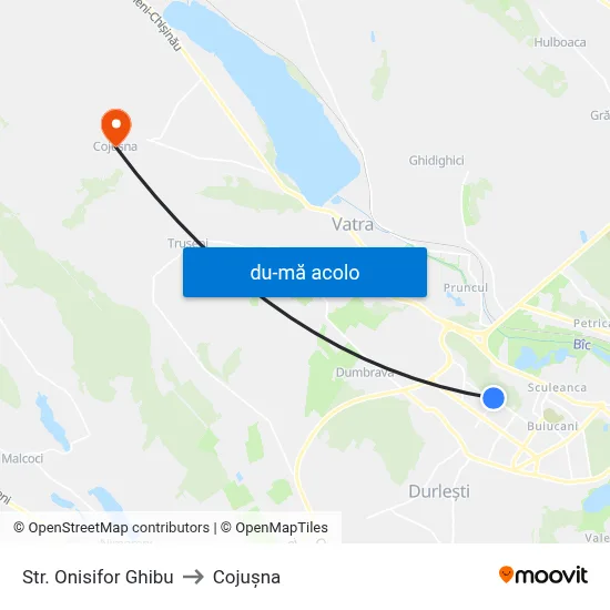 Harta de Str. Onisifor Ghibu către Cojușna