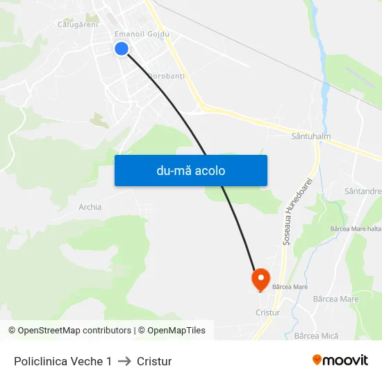 Harta de Policlinica Veche 1 către Cristur