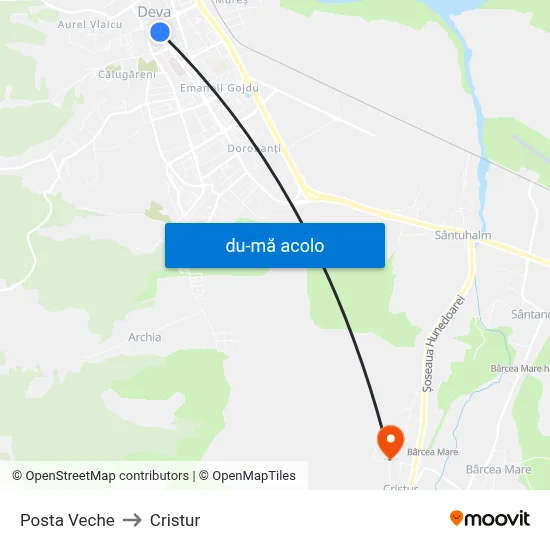 Harta de Posta Veche către Cristur