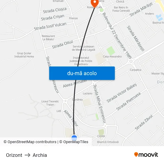 Harta de Orizont către Archia