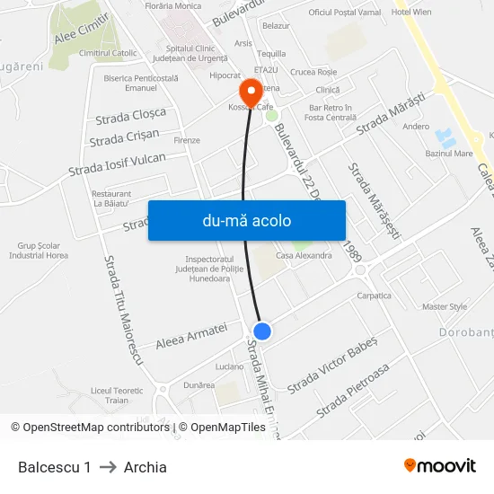 Harta de Balcescu 1 către Archia