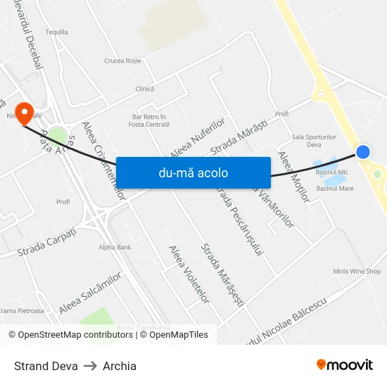 Harta de Strand Deva către Archia