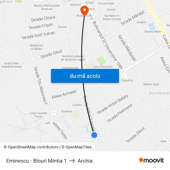 Harta de Eminescu - Blouri Mintia 1 către Archia