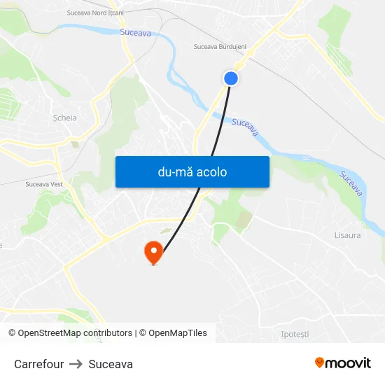 Harta de Carrefour către Suceava