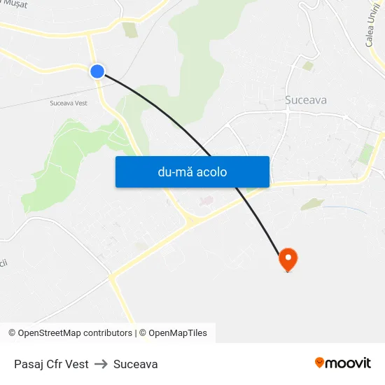 Harta de Pasaj Cfr Vest către Suceava