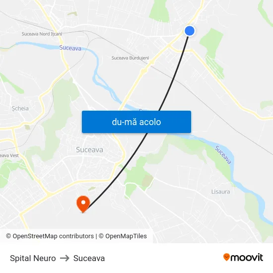 Harta de Spital Neuro către Suceava