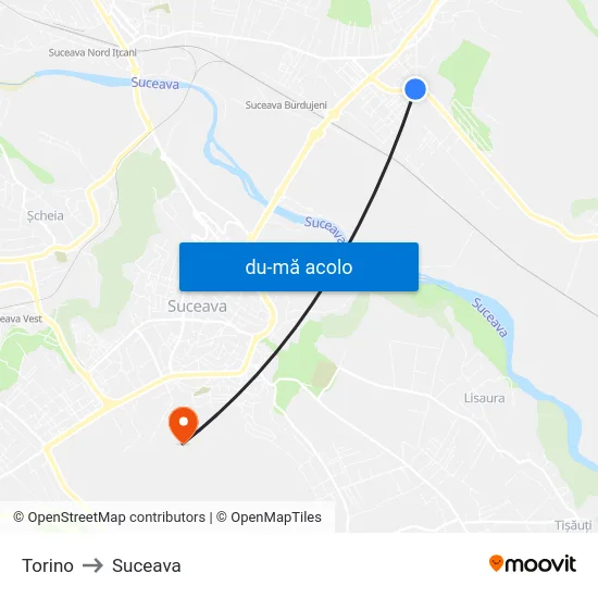 Harta de Torino către Suceava