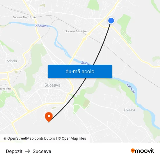 Harta de Depozit către Suceava