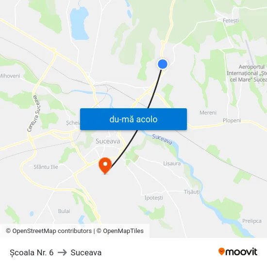 Harta de Școala Nr. 6 către Suceava