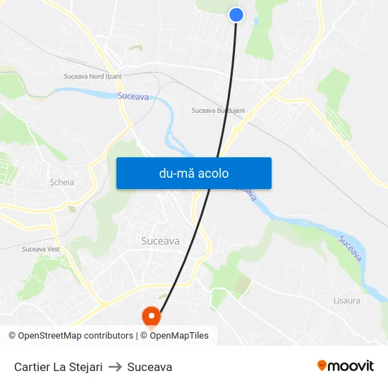 Harta de Cartier La Stejari către Suceava
