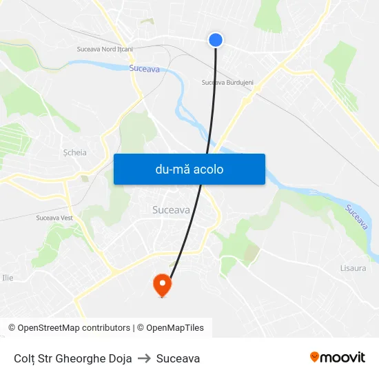 Harta de Colț Str Gheorghe Doja către Suceava
